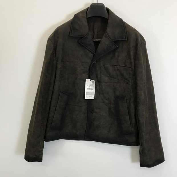 자라 워싱 페이크 레더 점퍼 새상품 [M]