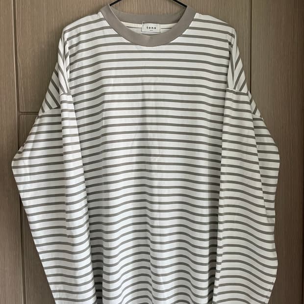 너디 뮤트 올리브그린 단기라 스트라이프 롱티