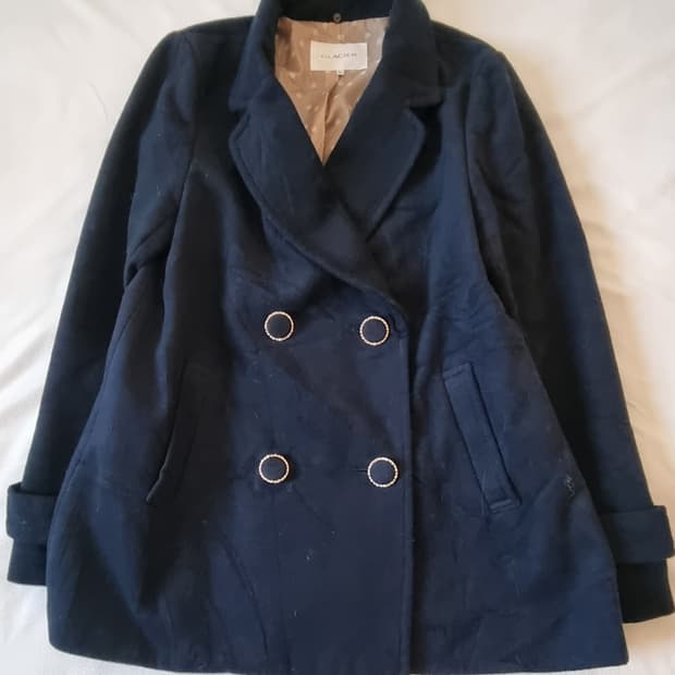 빈티지 모리걸 하구미 갸루 네이비 코트