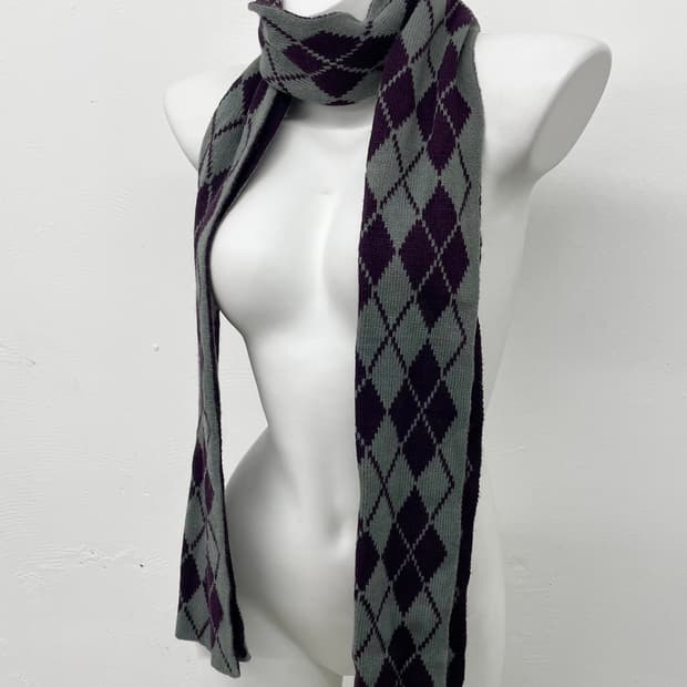 아가일 니트 머플러