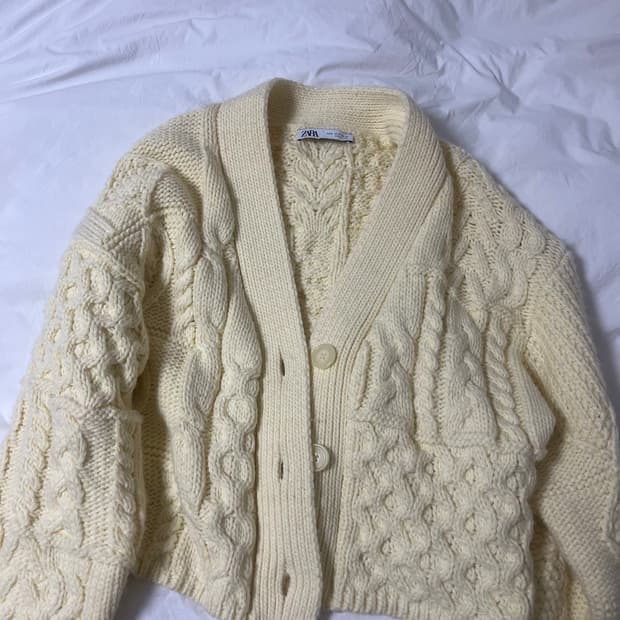 자라 연노랑 가디건