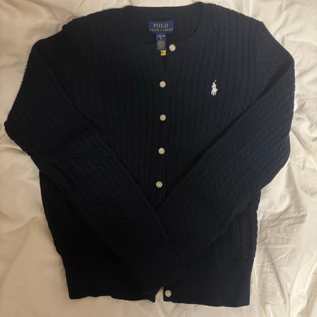 폴로 걸즈 가디건 네이비 L