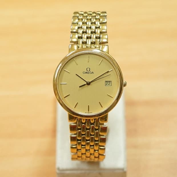 80s 오메가 드빌 금장 쿼츠 시계