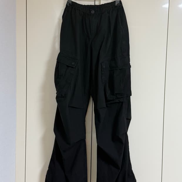 애즈이프캘리 파라슈트 카고 팬츠 블랙 parachute cargo
