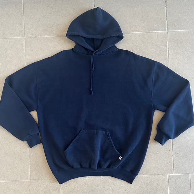 90s 빈티지 러셀 후드 네이비 XXL