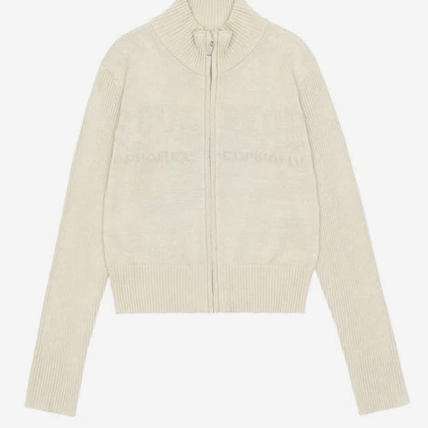 스컬프터 클래식로고 집업 스웨터 (아이보리)