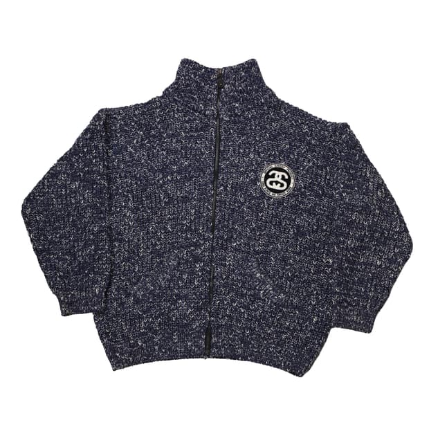 90s Old stussy knit zip