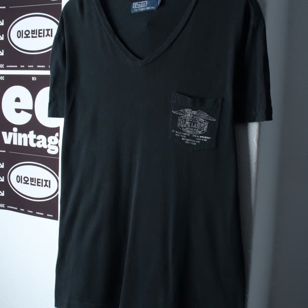(L-XL) 폴로 랄프로렌 반팔 티셔츠 포켓 블랙-H36850