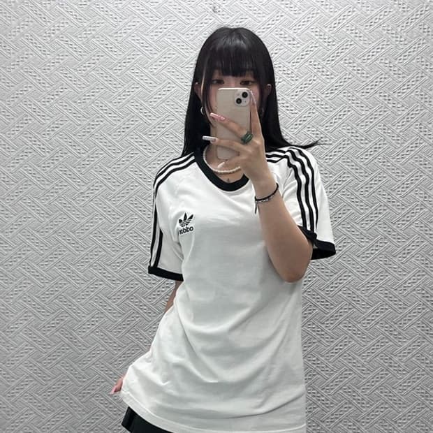 아디다스 빈티지 캐주얼 Y2K 3ST 링거티 반팔티 L C13354