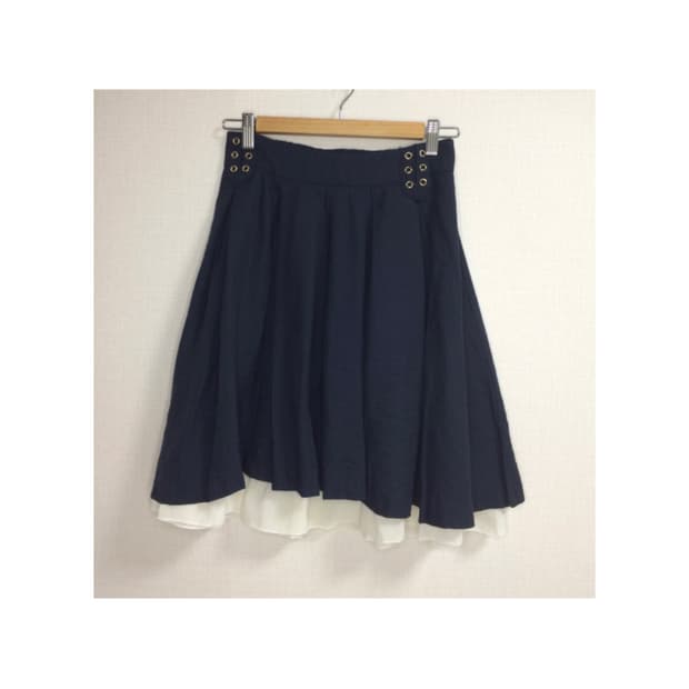 빈티지 네이비 레이어드 스커트