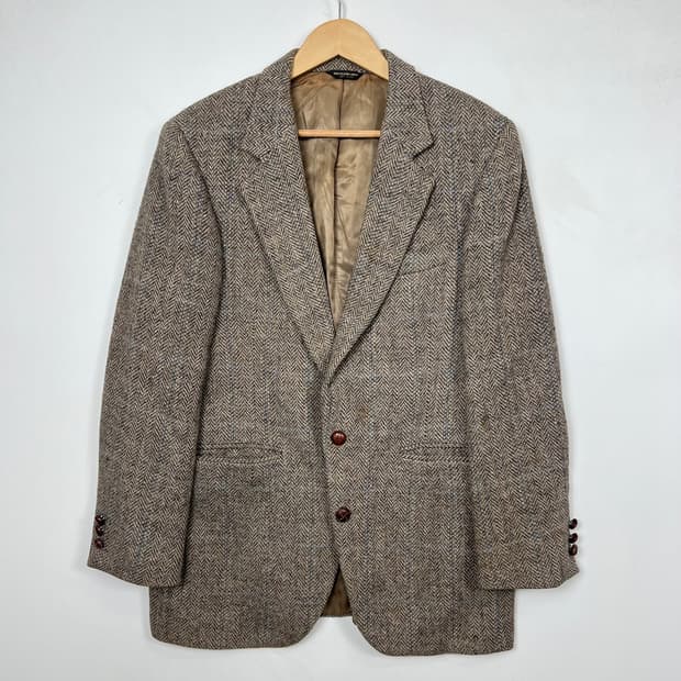 1990s Kenneth 헤링본 투버튼 블레이저