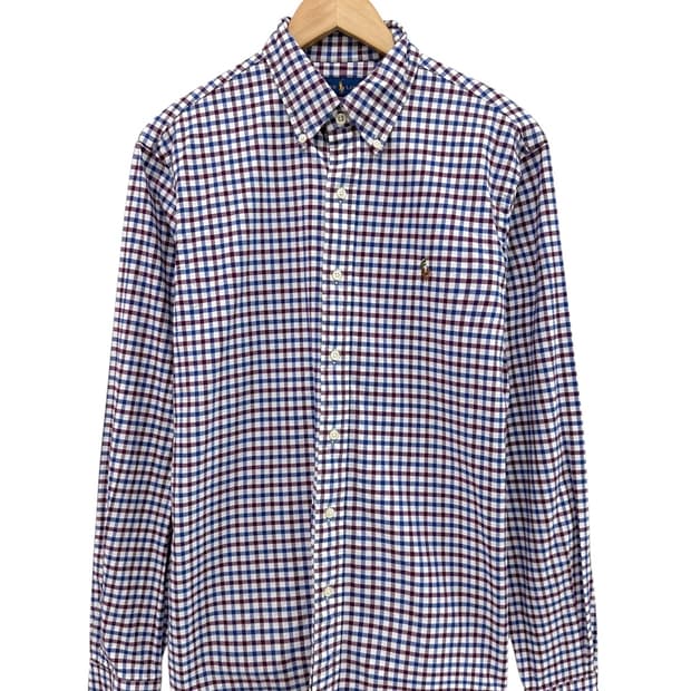 폴로 슬림핏 옥스포드 셔츠 체크 (M) 