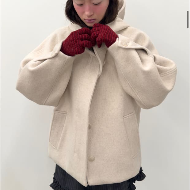 Hooded Half Coat [Oatmeal]