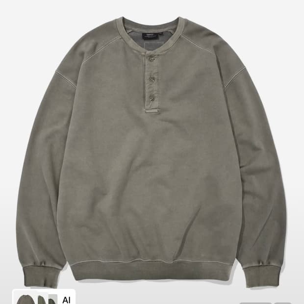 카네이테이 VINTAGE WASHED HENLEY SWEATSHIRT