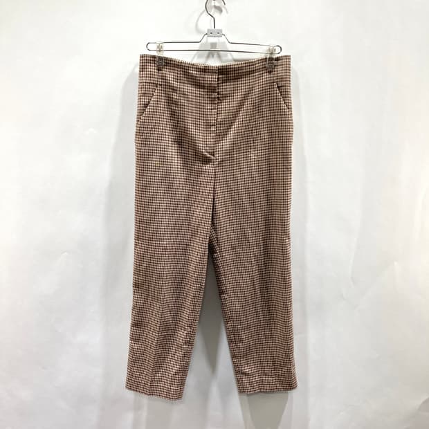 자라 하이웨스트 여성체크팬츠 L 