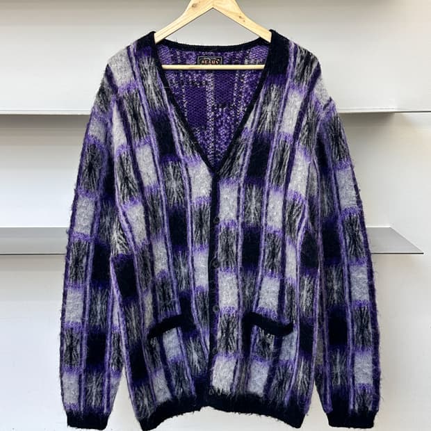 빔즈+ 더블 자카드 체크 가디건