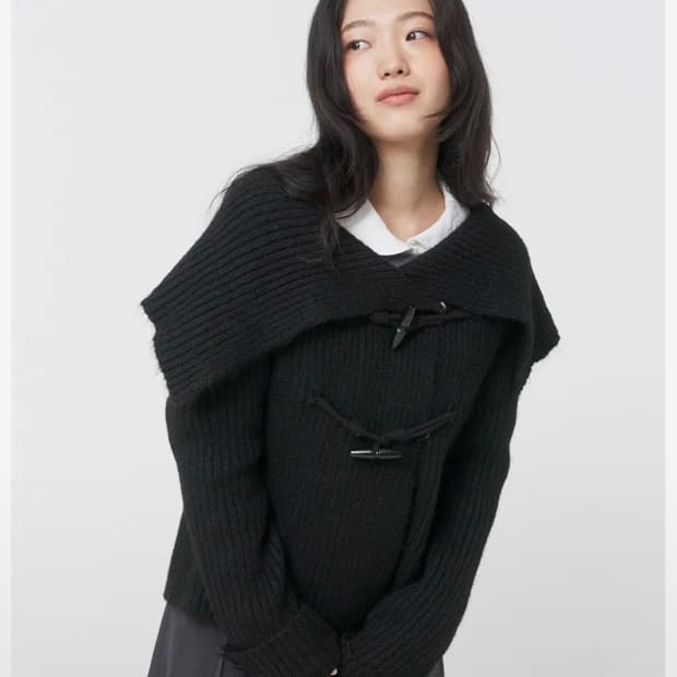 미세키서울 Toggle knit cardigan BLACK