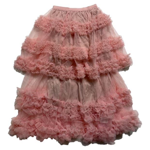 새상품 5단 캉캉 롱스커트 (핑크)