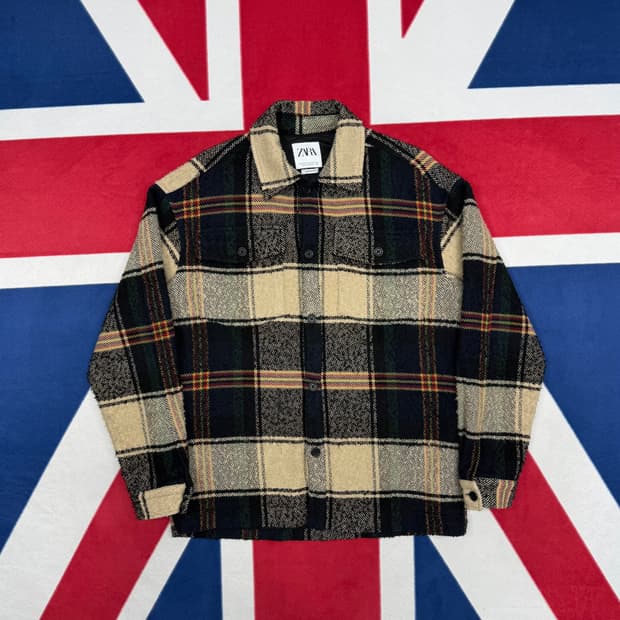 자라 플란넬 셔츠 M 실측 L -XL 