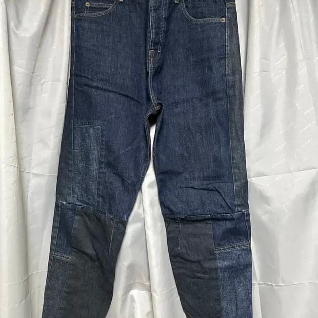 알렉산더 맥퀸 데님 패널 입체 팬츠