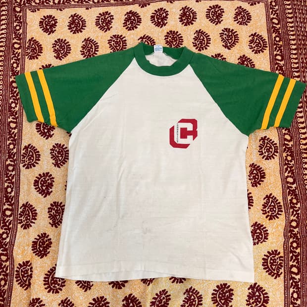 70s  빈티지 챔피온 래글런 티셔츠