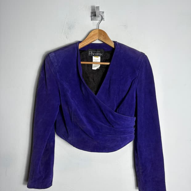 Phoenix usa 피닉스 퍼플 스웨이드 숏 자켓
