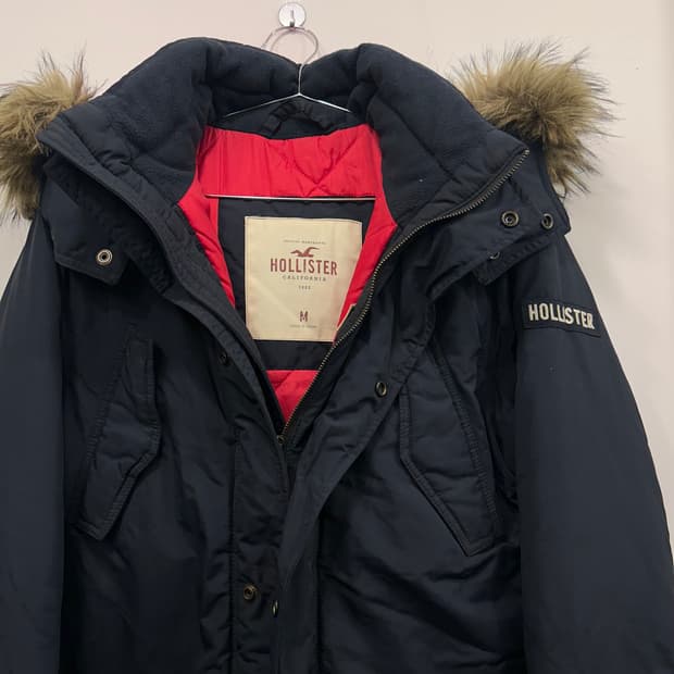 홀리스터 라쿤헤어 덕다운 쉐르파 후드 패딩