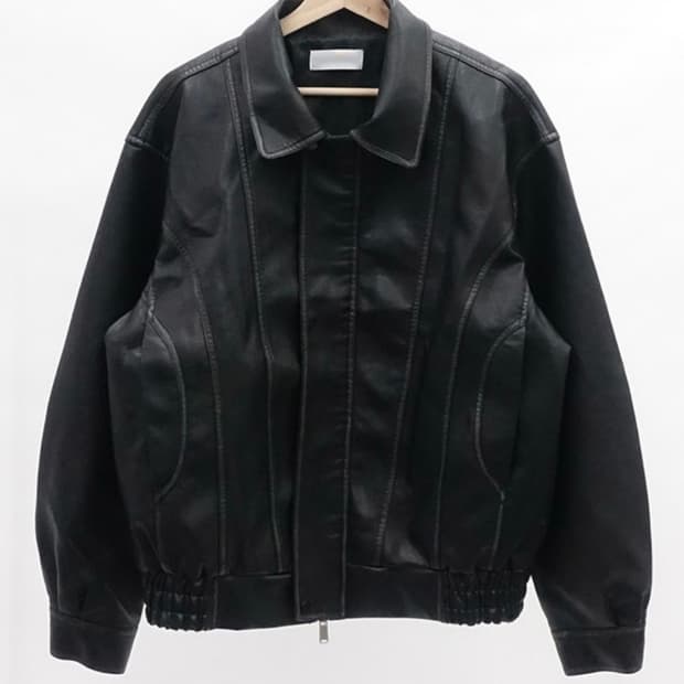 커브 레더 자켓