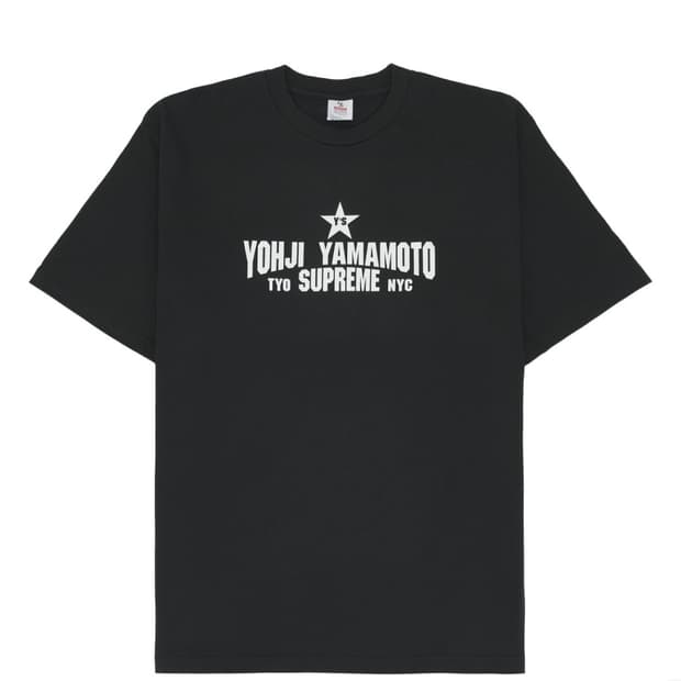 슈프림 x 요지 야마모토 스타 티셔츠