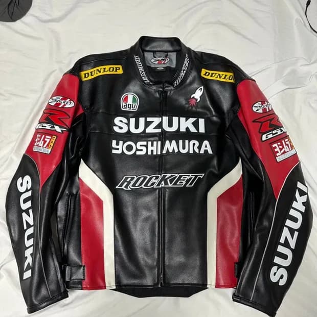 스즈키 레이싱 바이커 레더자켓 xxl