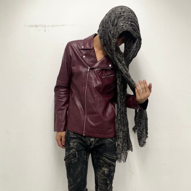 (Nylaus)00’s Burgundy Biker Leather Jack