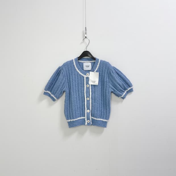 쟈니헤잇재즈 퍼프 숏슬리브 부클 가디건