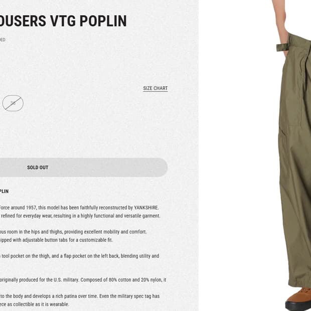 아나토미카 양크샤이어 1957 VTG 포플린 34사이즈