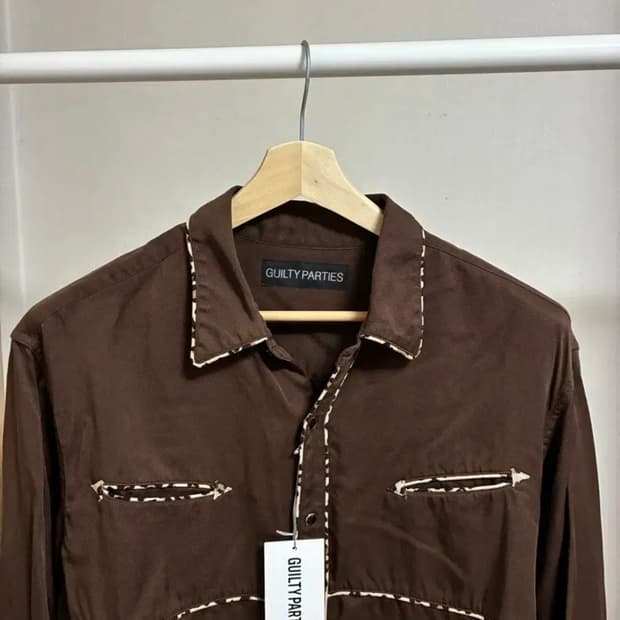 [M]와코마리아 23시즌 레오파드 웨스턴셔츠 브라운