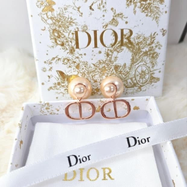 빈티지 디올 진주 업사이클링 귀걸이