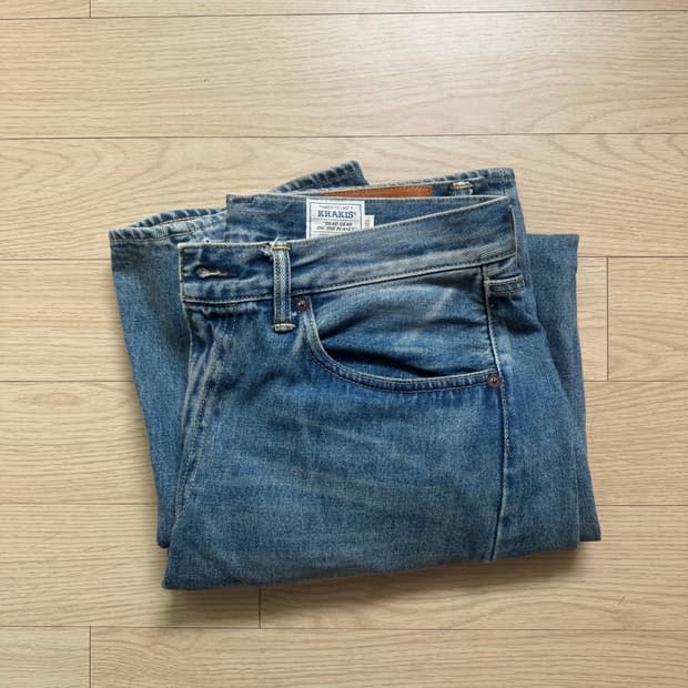 카키스 khakis 크로프트 레귤러 진 미드 블루 