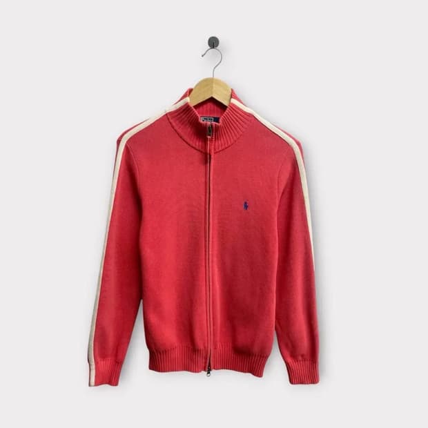 폴로 랄프로렌 코랄 사이드라인 풀집업 니트 S