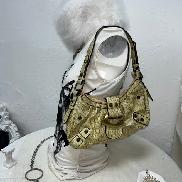 빈티지 옐로우 파에톤 숄더백