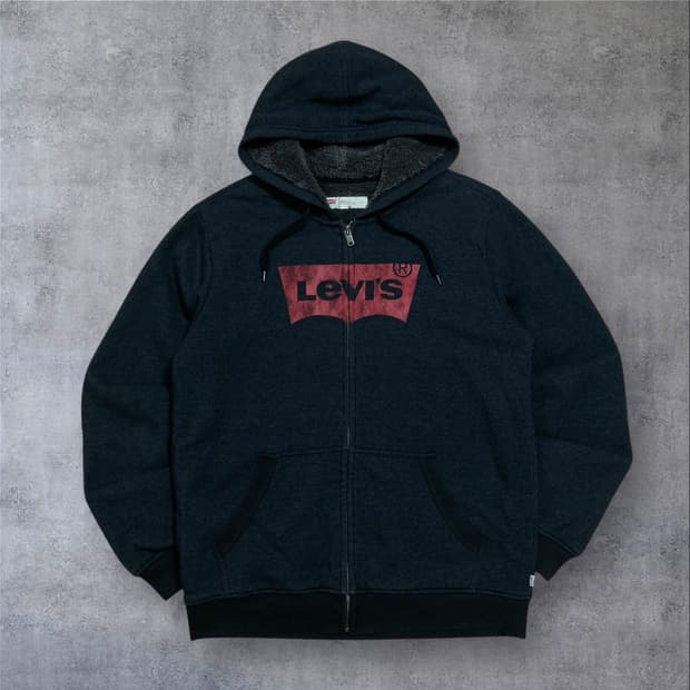 리바이스 빅로고 블랙 후드 집업