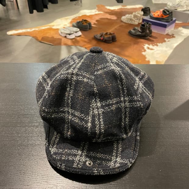 카시라 체크 오버사이즈 캐스킷 햇