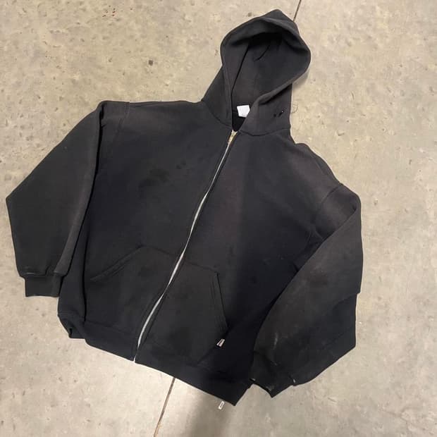 러셀 애슬레틱 페이드 후드집업 블랙