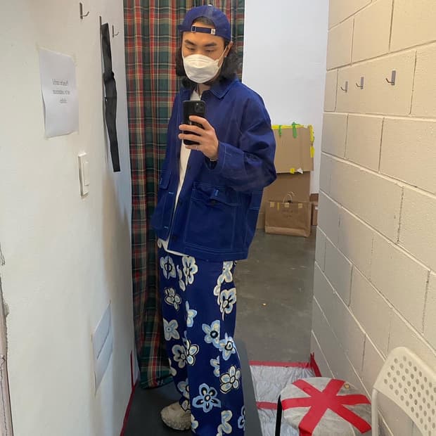 [S] 유니클로 마르니 릴렉스드 와이드 핏 팬츠 플라워 블루