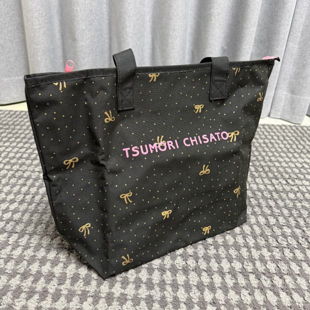 츠모리치사토 블랙 리본 토트백