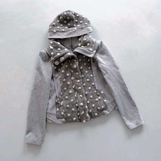 빈티지 자켓 빈티지 도트 긱시크 무채색 아카이브 자켓 투웨이 자켓 키치