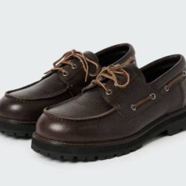 스튜디오니콜슨 레더 보트슈즈 브라운
