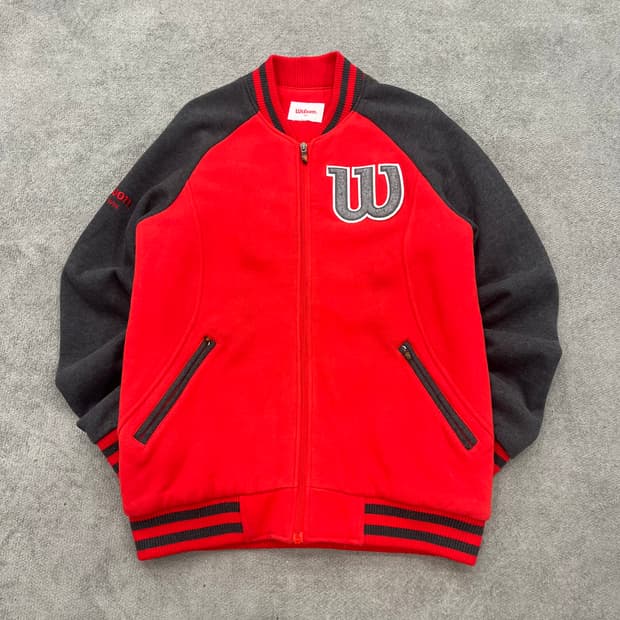 95 윌슨 레드 배색 야구 점퍼