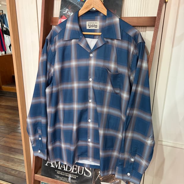 J37 와코마리아 클래식 체크 레이온 셔츠 XL