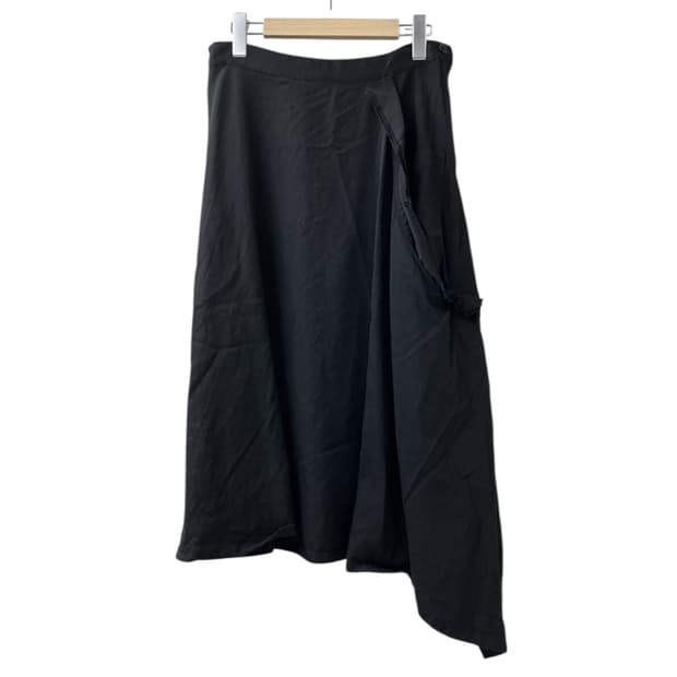 요지 야마모토 와이즈 비대칭 컷아웃 디자인 스커트