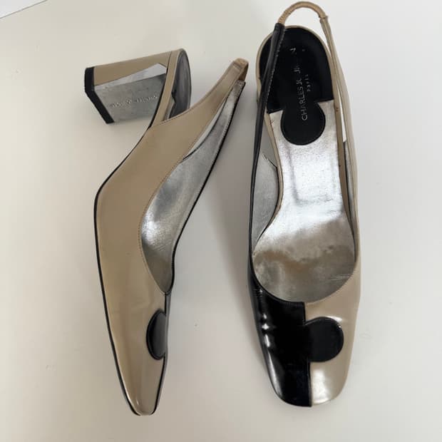 [희귀] 찰스 주르당 80s 컬러블록 슬링백 