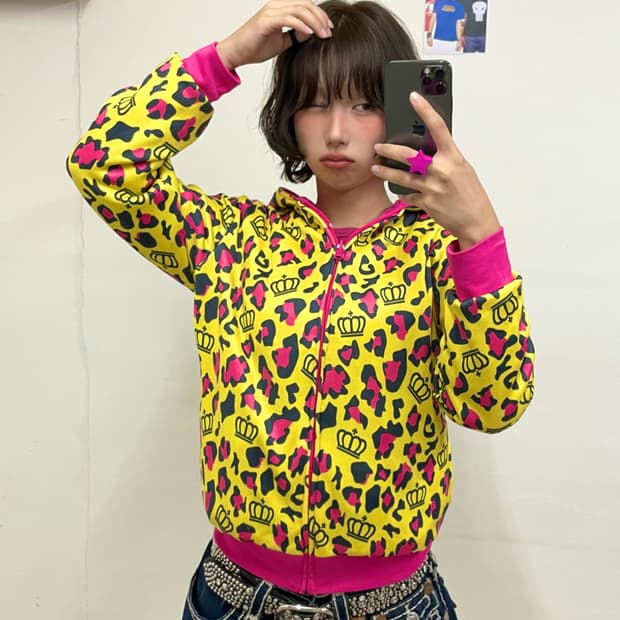 Baby Doll Reversible Leopard HoodieZipUp